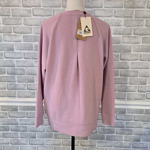Gerry Sweater ZeroXposur Barcelona Ottoman Crewneck Pullover Pink NEW Cozy Lg - Picture 3 of 8
